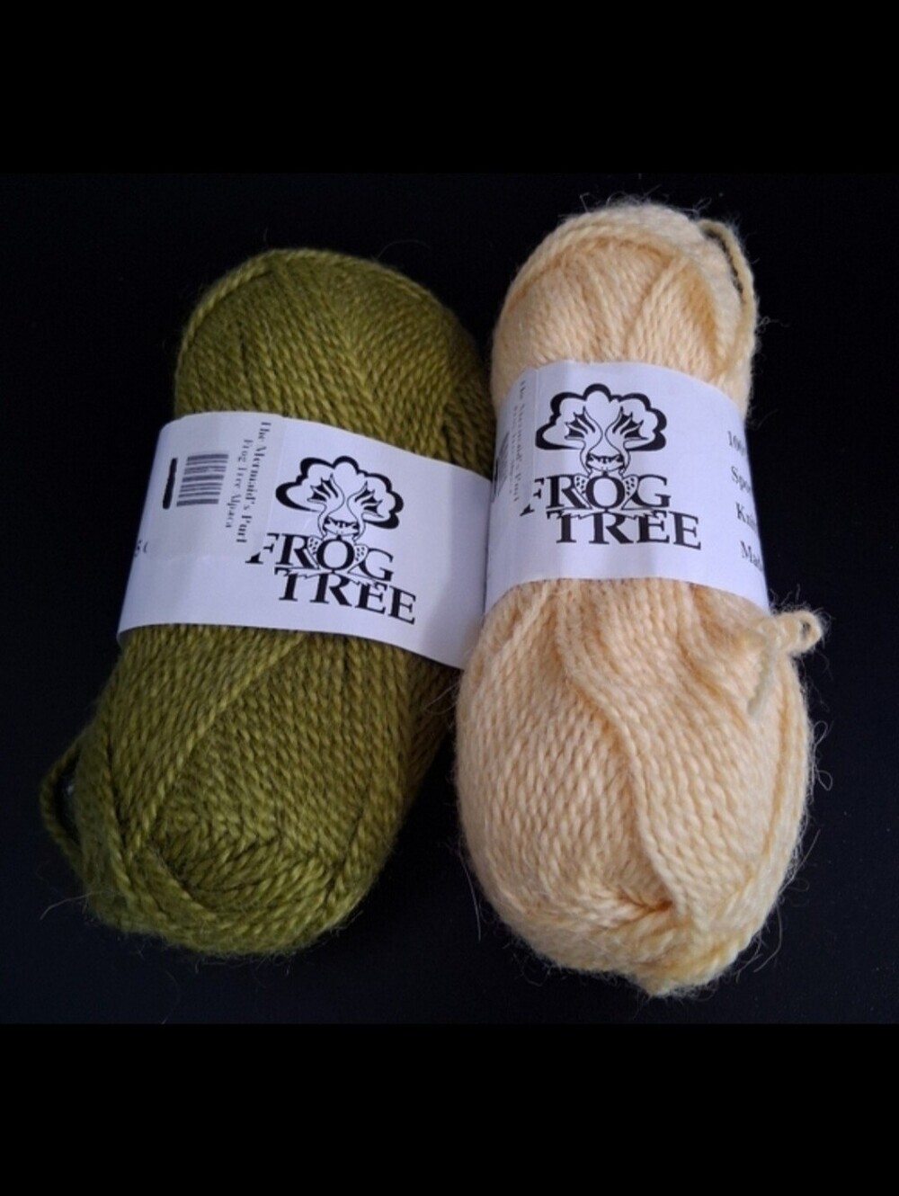 NWT Lot Of 2 Frog Tree Green & Yellow Alpaca Wool Craft Crochet Knit Yarn